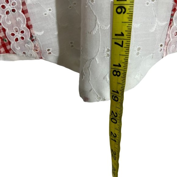 Handmade Gingham Country Top Full Length Skirt Bonnet Set Large - Picture 5 of 9